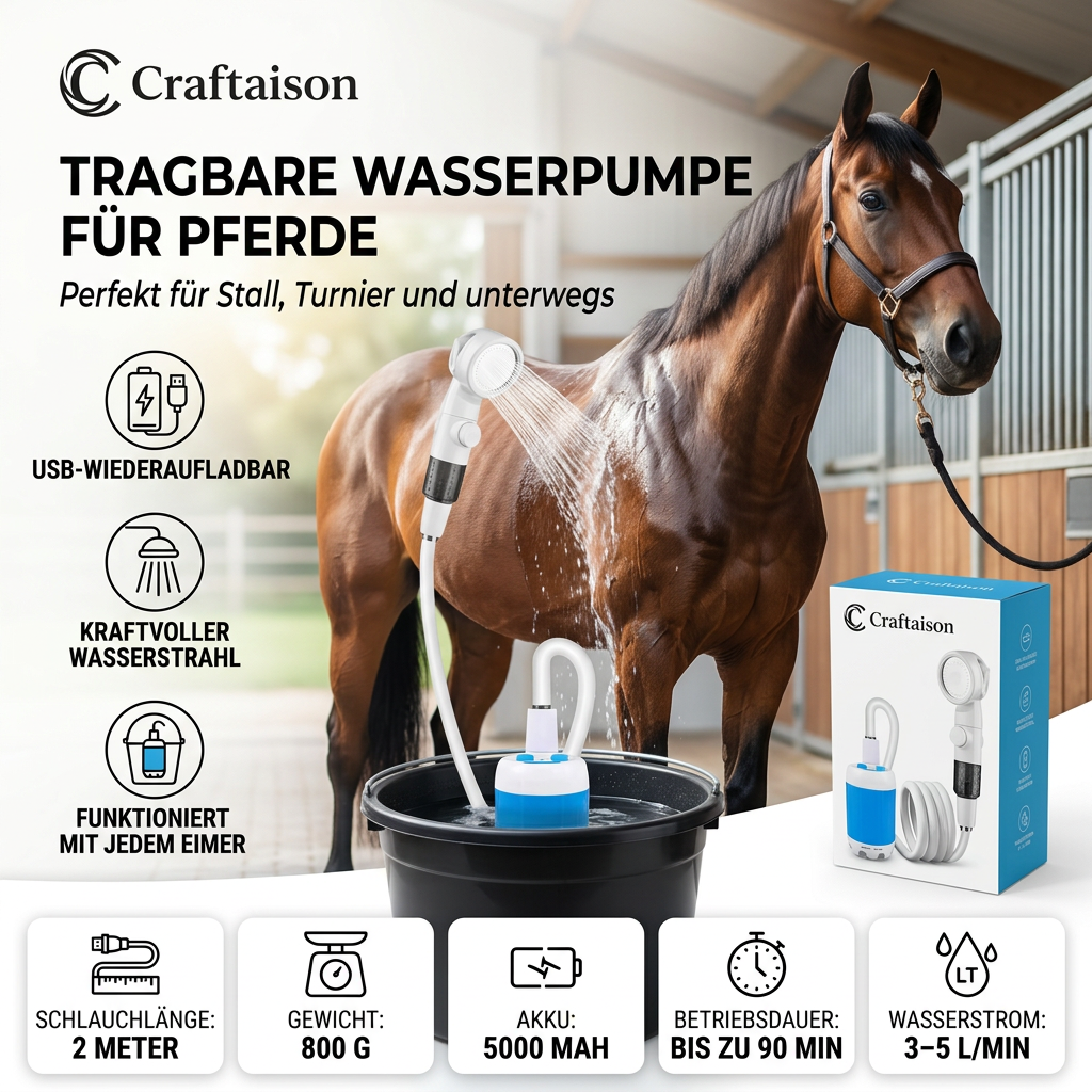 Craftaison Tragbare Wasserpumpe | Pferd überall abspülen