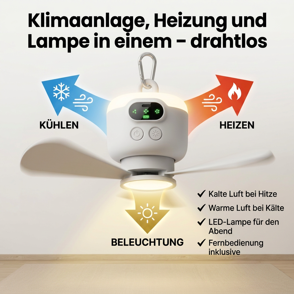AirCamp™ | Hängender Campingventilator für kühle Nächte