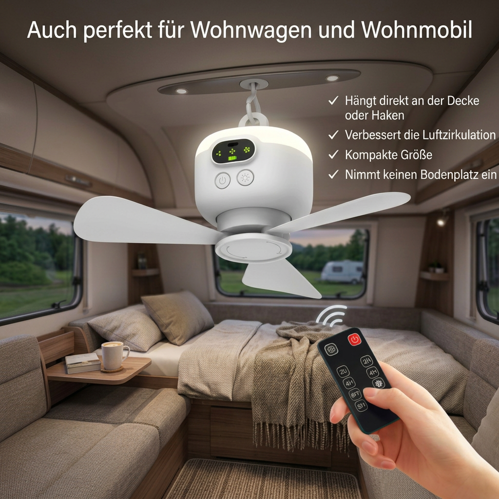 AirCamp™ | Hängender Campingventilator für kühle Nächte