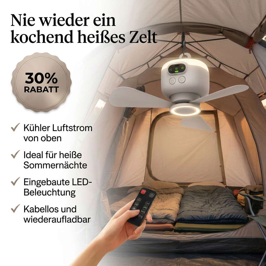 AirCamp™ | Hängender Campingventilator für kühle Nächte