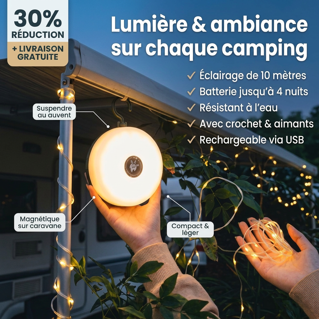 Lampe de camping Craftaison 3-en-1