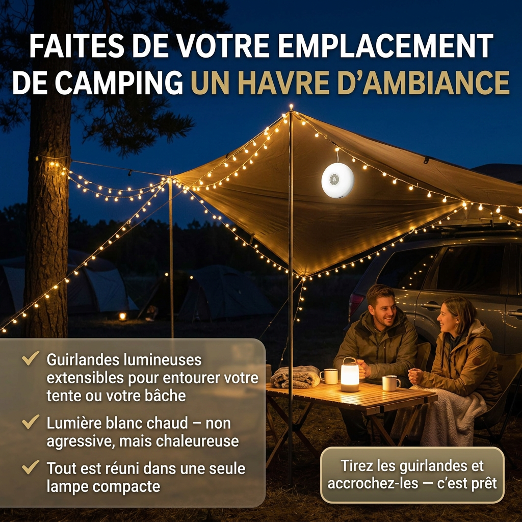 Lampe de camping Craftaison 3-en-1