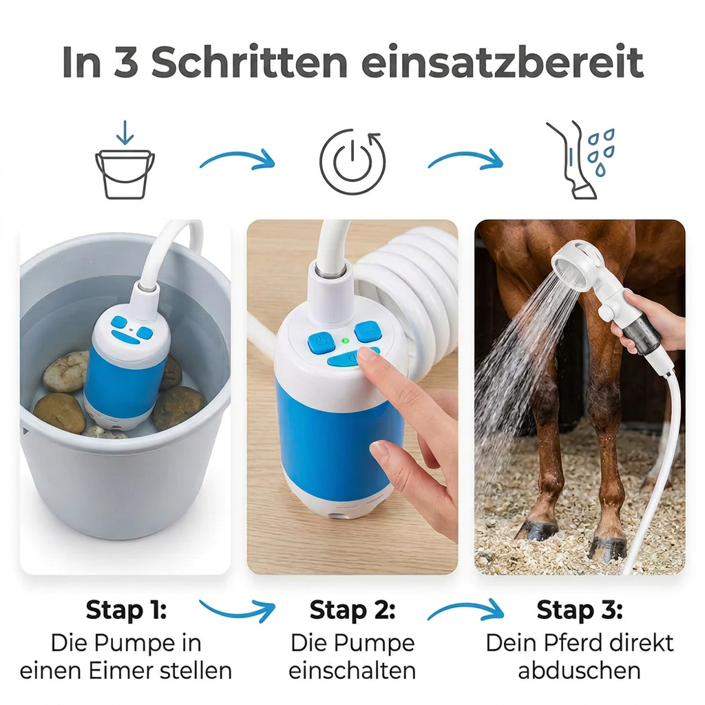 Craftaison Tragbare Wasserpumpe | Pferd überall abspülen