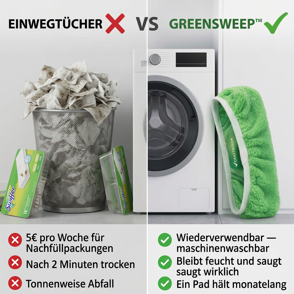 GreenSweep™ | Wiederverwendbares Wischpad für Swiffer